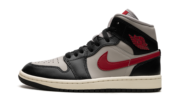 Jordan 1 Mid Black College Grey Gym Red (Women's)