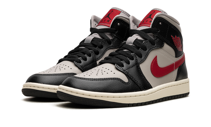 Jordan 1 Mid Black College Grey Gym Red (Women's)