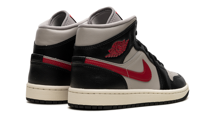 Jordan 1 Mid Black College Grey Gym Red (Women's)