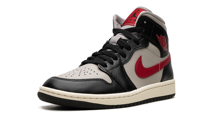 Jordan 1 Mid Black College Grey Gym Red (Women's)