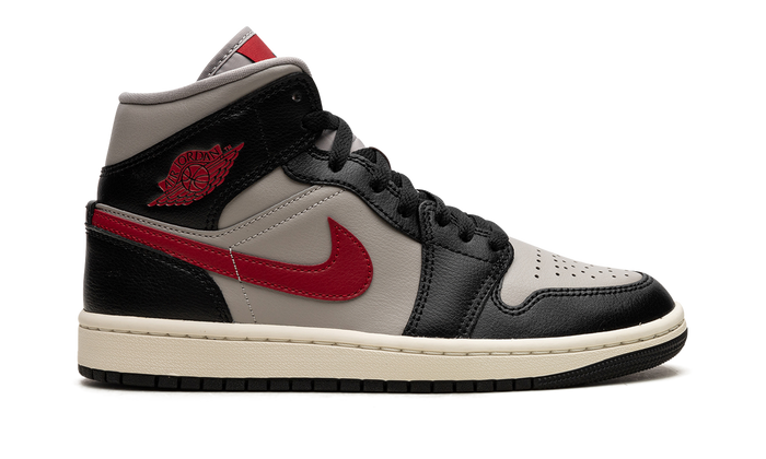 Jordan 1 Mid Black College Grey Gym Red (Women's)