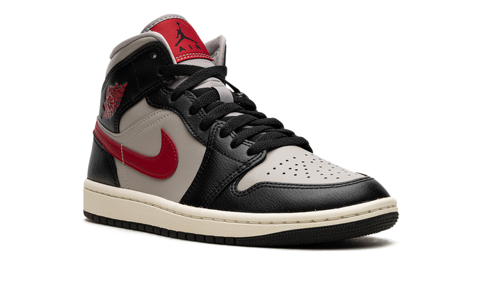 Jordan 1 Mid Black College Grey Gym Red (Women's)