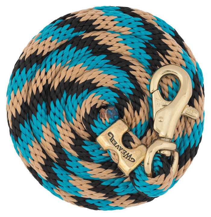 10' Weaver Poly Lead Rope with Bull Trigger Snap - WLC4A5 - Navy/Black/Tan - 1