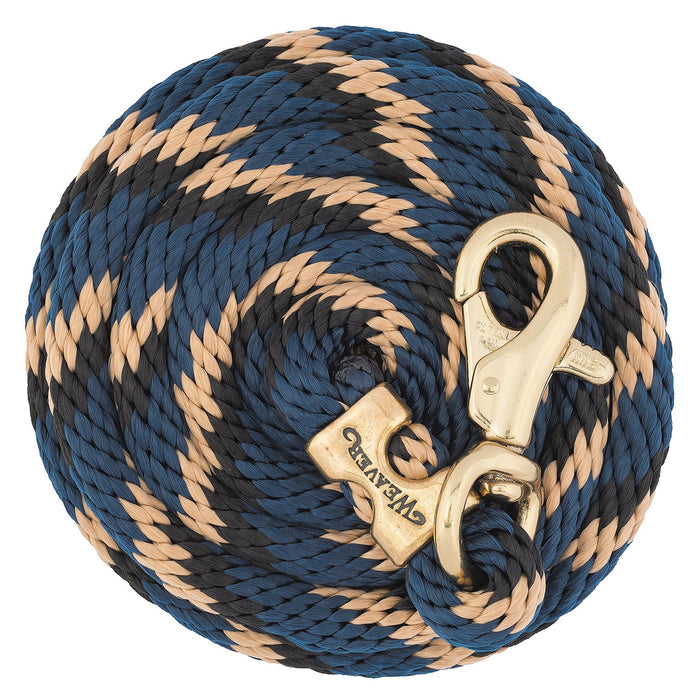 10' Weaver Poly Lead Rope with Bull Trigger Snap - WLC4A5 - Navy/Black/Tan - 2