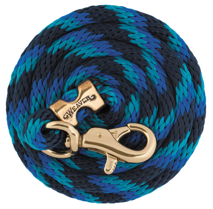 10' Weaver Poly Lead Rope with Bull Trigger Snap - WLC4A6 - Navy/Blue/Turquoise - 3