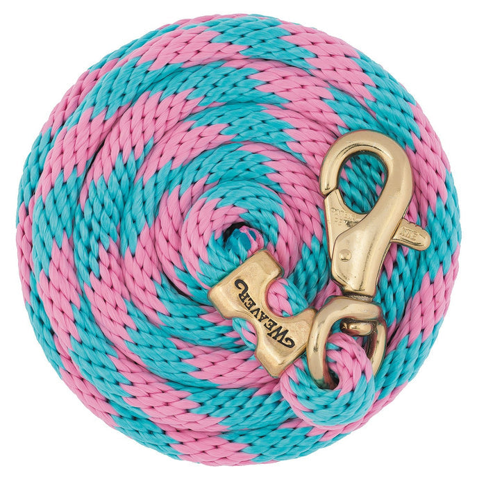 10' Weaver Poly Lead Rope with Bull Trigger Snap - WLC4A6 - Navy/Blue/Turquoise - 4