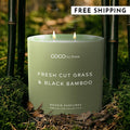15oz Smells Like Fresh Cut Grass & Black Bamboo Candle Stone Candles