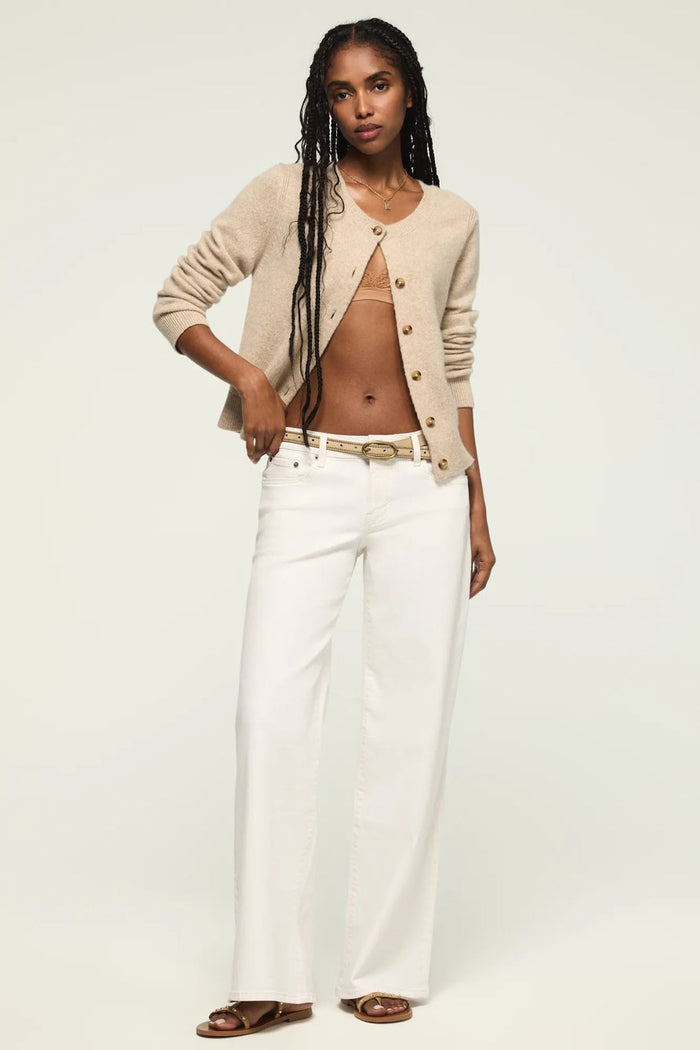 [163103-110] WOMENS LUCKY BRAND MID RISE SWEET WIDE LEG - WHITE LIES WASH rubbersoled