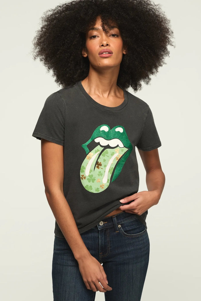 [163144-001] WOMENS LUCKY BRAND ROLLING STONES CLOVER LIPS CLASSIC CREW rubbersoled