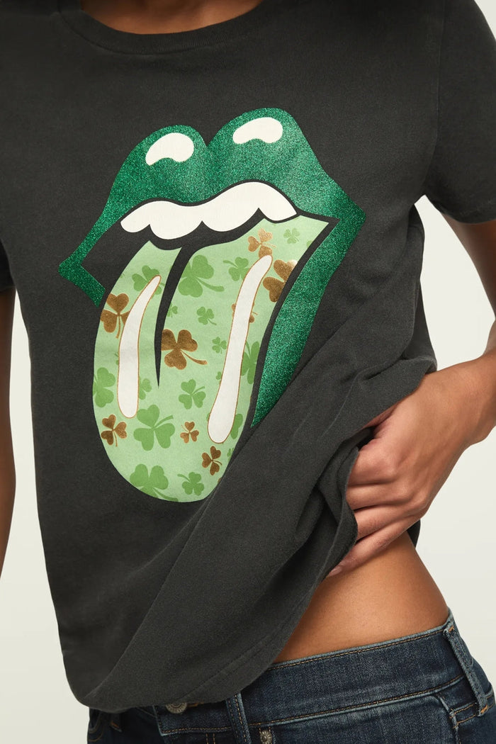 [163144-001] WOMENS LUCKY BRAND ROLLING STONES CLOVER LIPS CLASSIC CREW rubbersoled