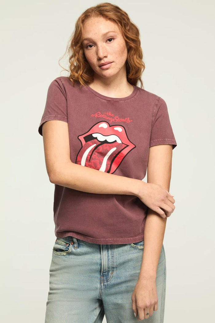 [163156-600] WOMENS LUCKY BRAND ROLLING STONES LACE LIPS CLASSIC CREW rubbersoled
