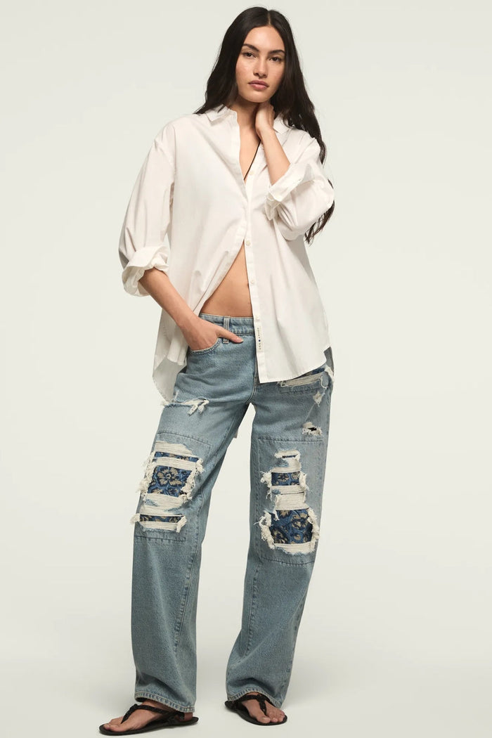 [167395-420] WOMENS LUCKY BRAND LUCKY LEGEND BAGGY - SKIPPING FLOWERS WASH rubbersoled