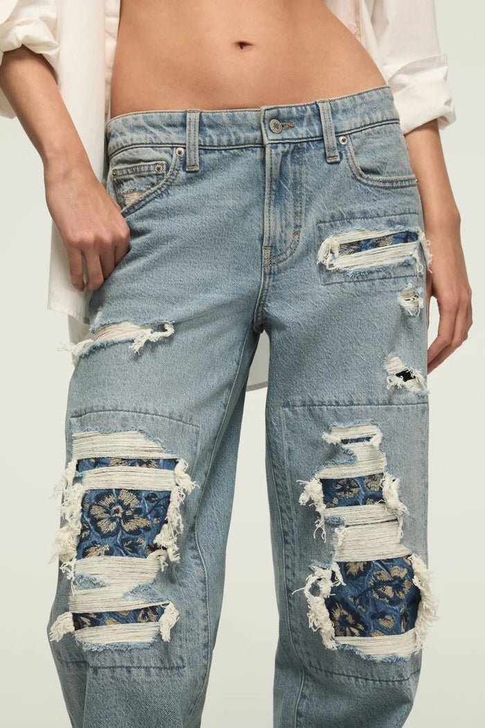 [167395-420] WOMENS LUCKY BRAND LUCKY LEGEND BAGGY - SKIPPING FLOWERS WASH rubbersoled
