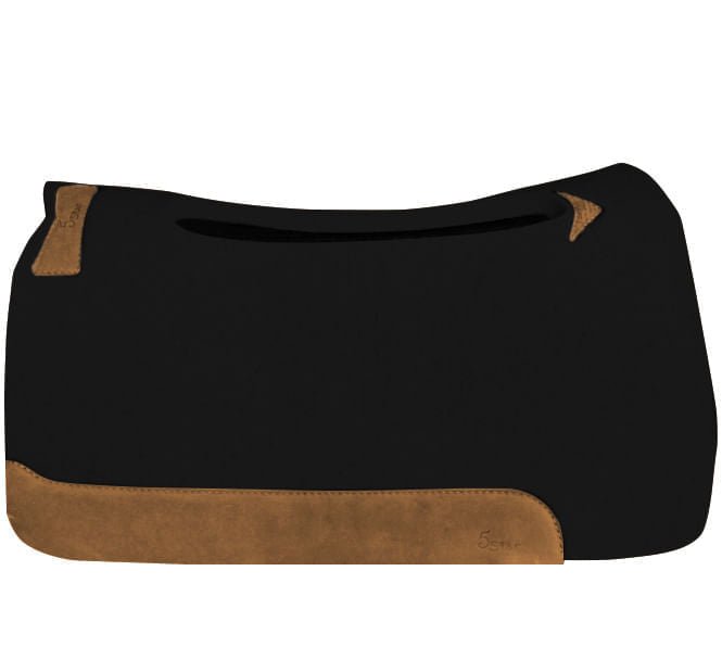 5 Star "Barrel Racer" Self - Contouring Wool Saddle Pad for Horses - 5VEBR - 1" - Black - 2