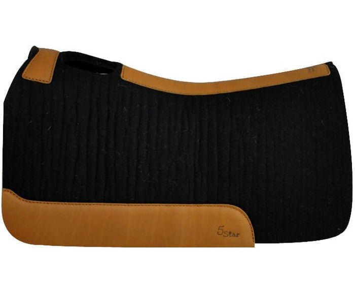 5 Star "The Barrel Racer" Saddle Pad for Horses - 5VEAL - Black - 7/8" - 1