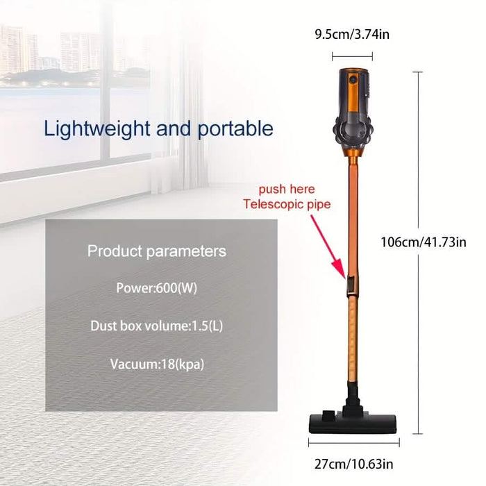 600W 4-in-1 Corded Stick Vacuum Cleaner 18KPa Lightweight Handheld DailySale