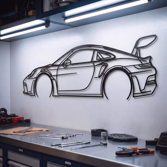 911 GT3 RS Model 992 Detailed Metal Car Wall Art - MT0859 Modello Turbo