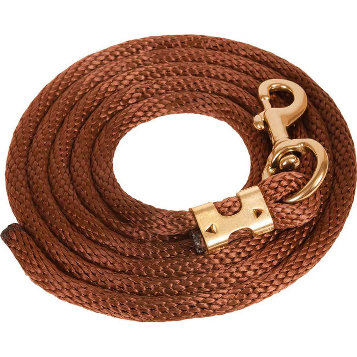 9'L Solid Color Poly Lead Rope with Bolt Snap - 121ND - Brown - 5