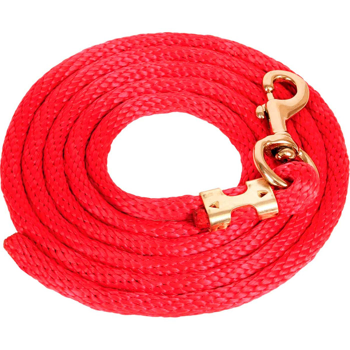 9'L Solid Color Poly Lead Rope with Bolt Snap - 121NE - Red - 6