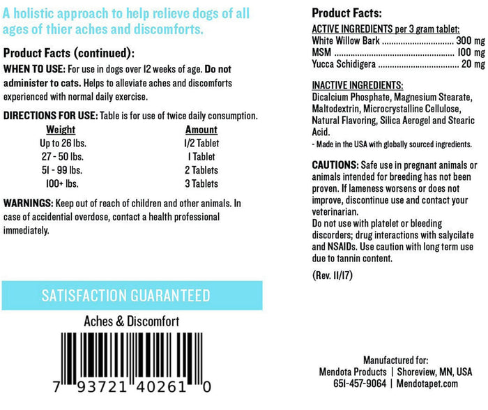 Aches & Discomfort Aspirin - Free Holistic Pain Relief, 60 ct - MYAL - 60 count - 3