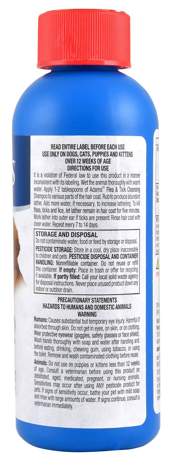 Adams Flea & Tick Cleansing Shampoo - FAH8 - 12 oz - 2