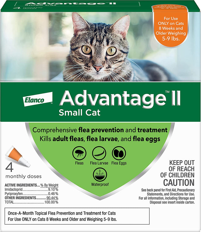 Advantage II Topical Flea Control for Cats & Kittens - E8A5 - Small Cats (5 - 9 lbs) - 4 pack - 1