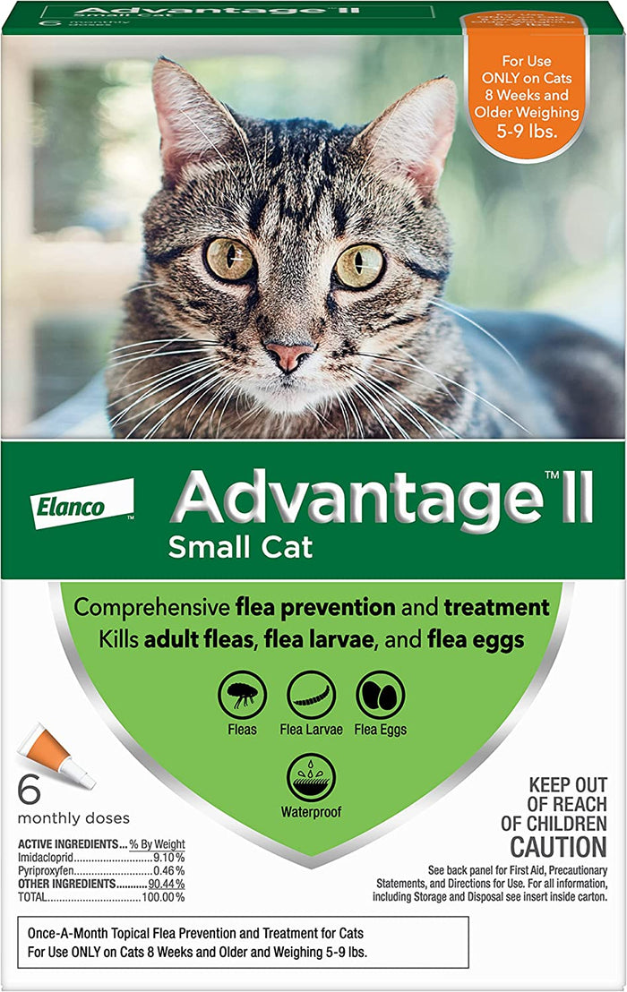 Advantage II Topical Flea Control for Cats & Kittens - E8AB - Small Cats (5 - 9 lbs) - 6 pack - 5