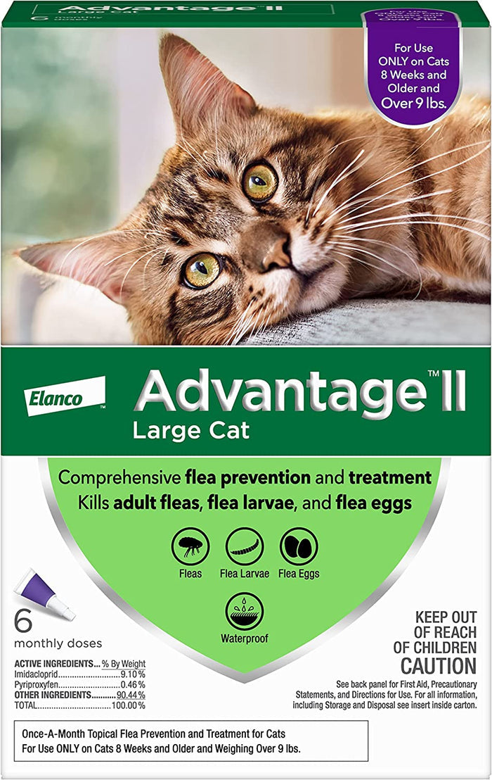 Advantage II Topical Flea Control for Cats & Kittens - E8AC - Large Cats (over 9 lbs) - 6 pack - 7