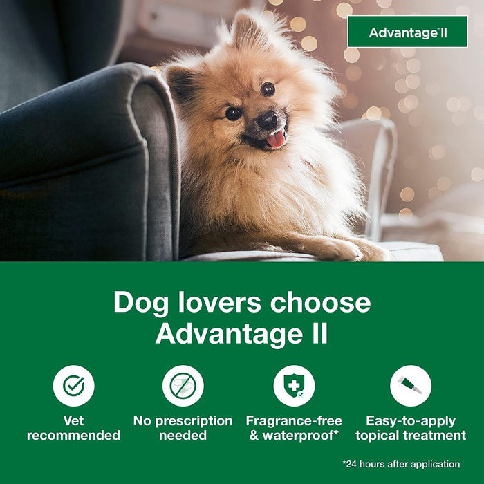 Advantage II for Dogs - E8A1 - 4 pack - Small Dogs (3 - 10 lbs) - 3