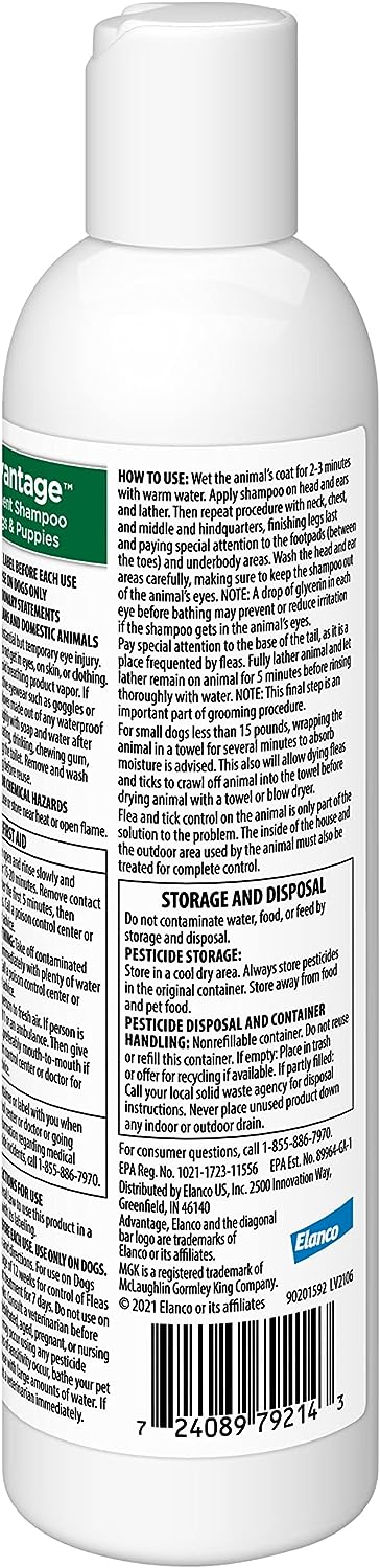 Advantage Treatment Shampoo for Dogs & Puppies - E8AR - 8 oz - 2