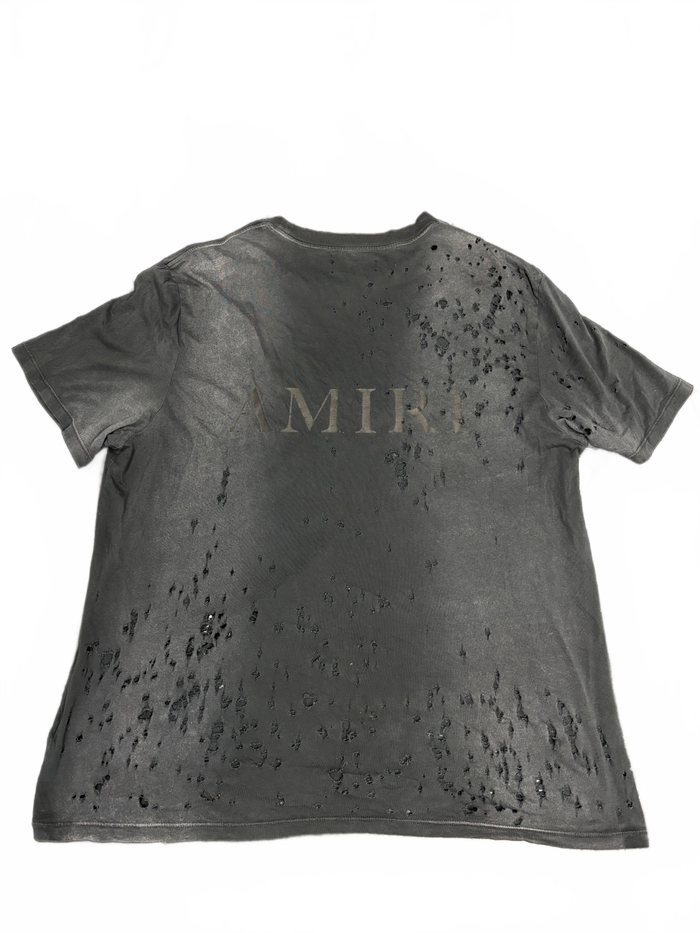 Amiri Shotgun Logo Distressed Tee Black