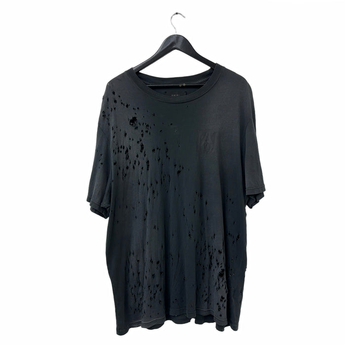Amiri Shotgun Logo Distressed Tee Black