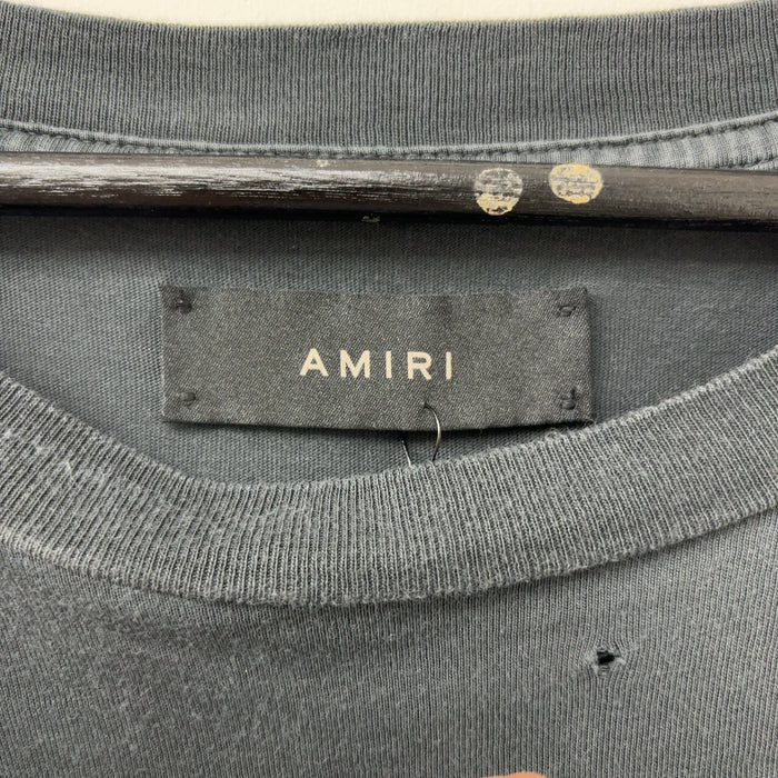 Amiri Shotgun Logo Distressed Tee Black