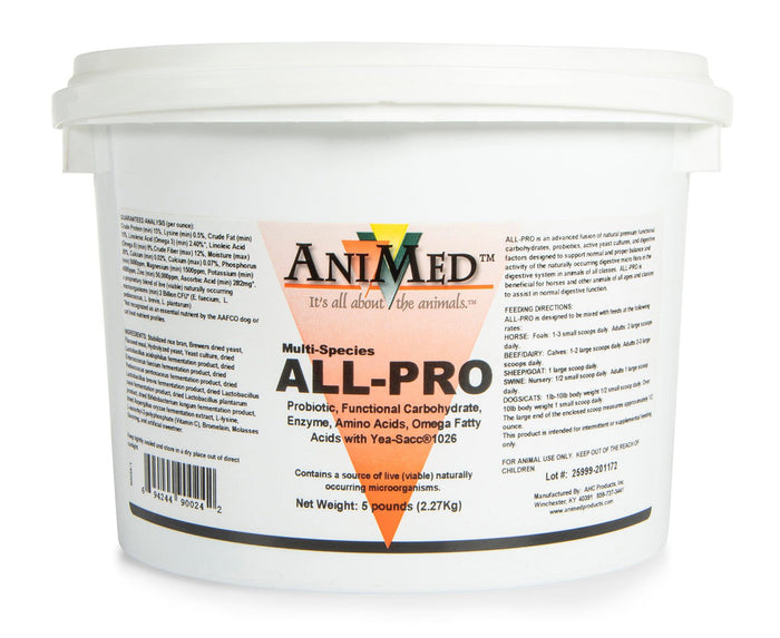 Animed ALL - PRO Probiotic Supplement for Multi - Species Animals - AXAR - 5 lbs - 4
