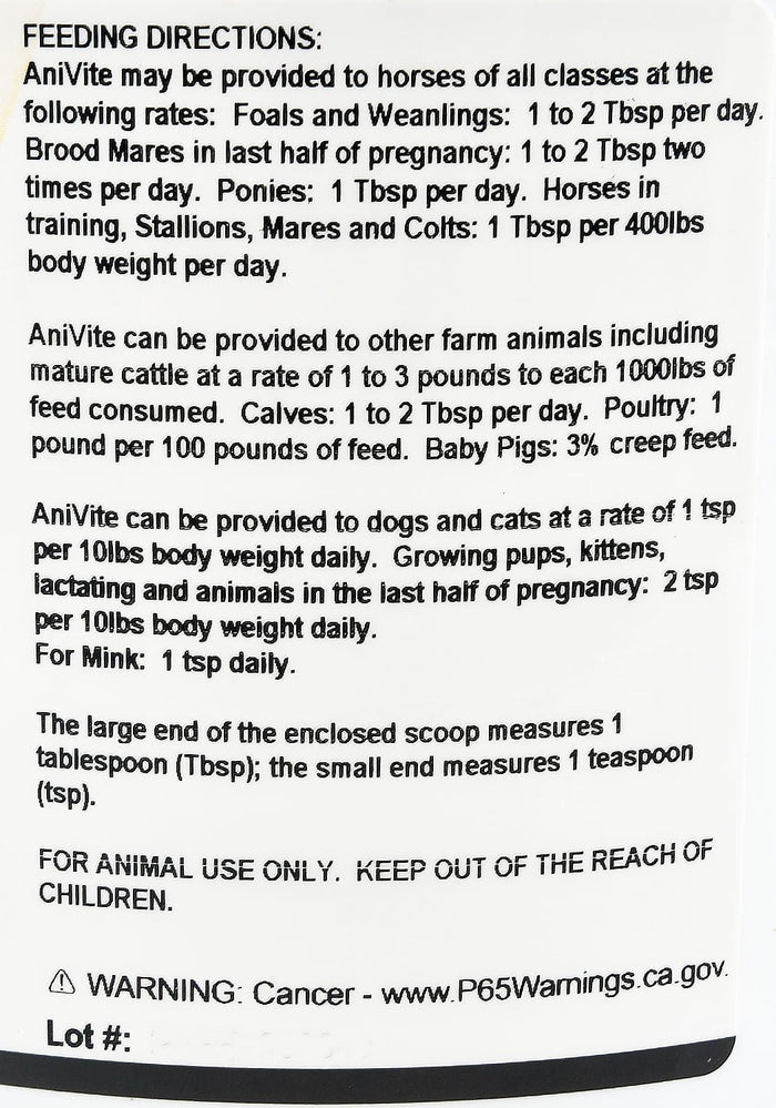AniVite Conditioning Supplement for Multi - Species Animals - AXAL - 5 lbs - 3