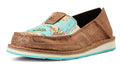 Ariat Women's Cruiser Slip - On Shoes – Comfortable, Lightweight Moc Toe Casual Shoes for Everyday Wear - AI2W1 - 6 - Regular - Copper Metallic/Bucking Turquoise - 2