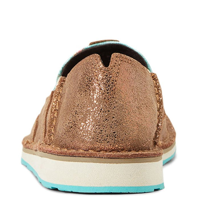 Ariat Women's Cruiser Slip - On Shoes – Comfortable, Lightweight Moc Toe Casual Shoes for Everyday Wear - AI2W1 - 6 - Regular - Copper Metallic/Bucking Turquoise - 3
