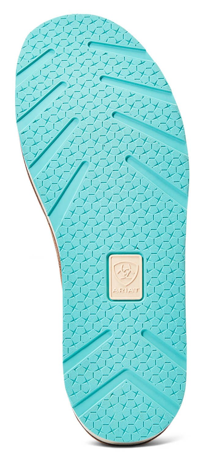Ariat Women's Cruiser Slip - On Shoes – Comfortable, Lightweight Moc Toe Casual Shoes for Everyday Wear - AI2W1 - 6 - Regular - Copper Metallic/Bucking Turquoise - 6