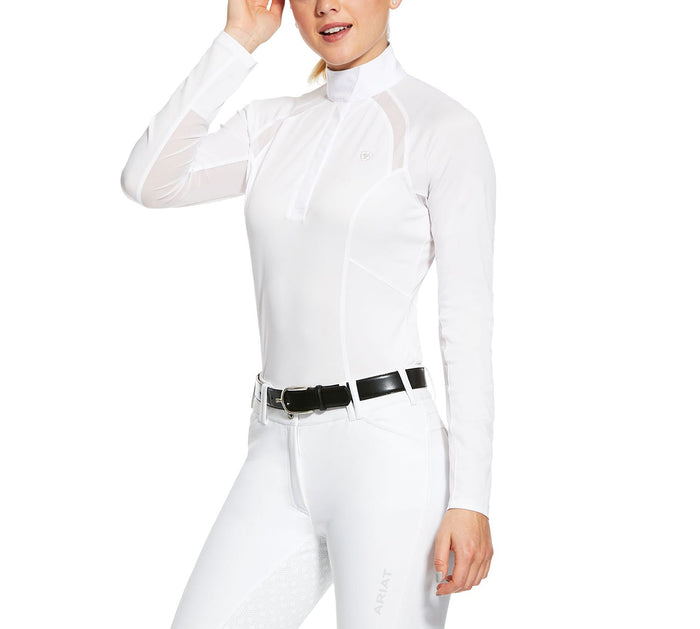Ariat Women's Sunstopper 2.0 Quarter Zip Equestrian Show Shirt – UPF 50, Moisture - Wicking, Breathable Performance Top - AIFC - Small - 2