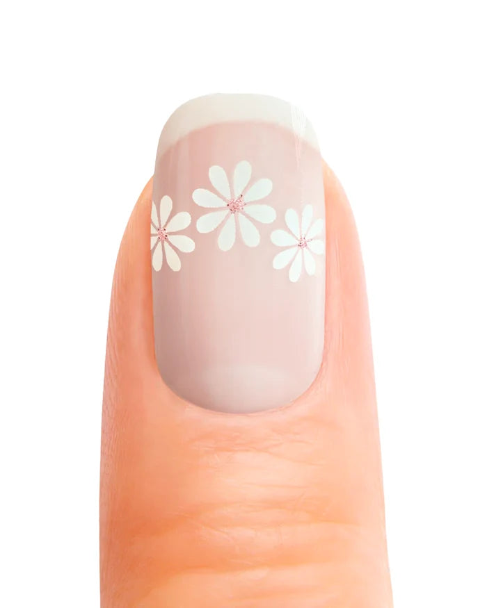 Stickers ongles en gel Aubelia Geeli House, laiteux transparent à fleurs légères