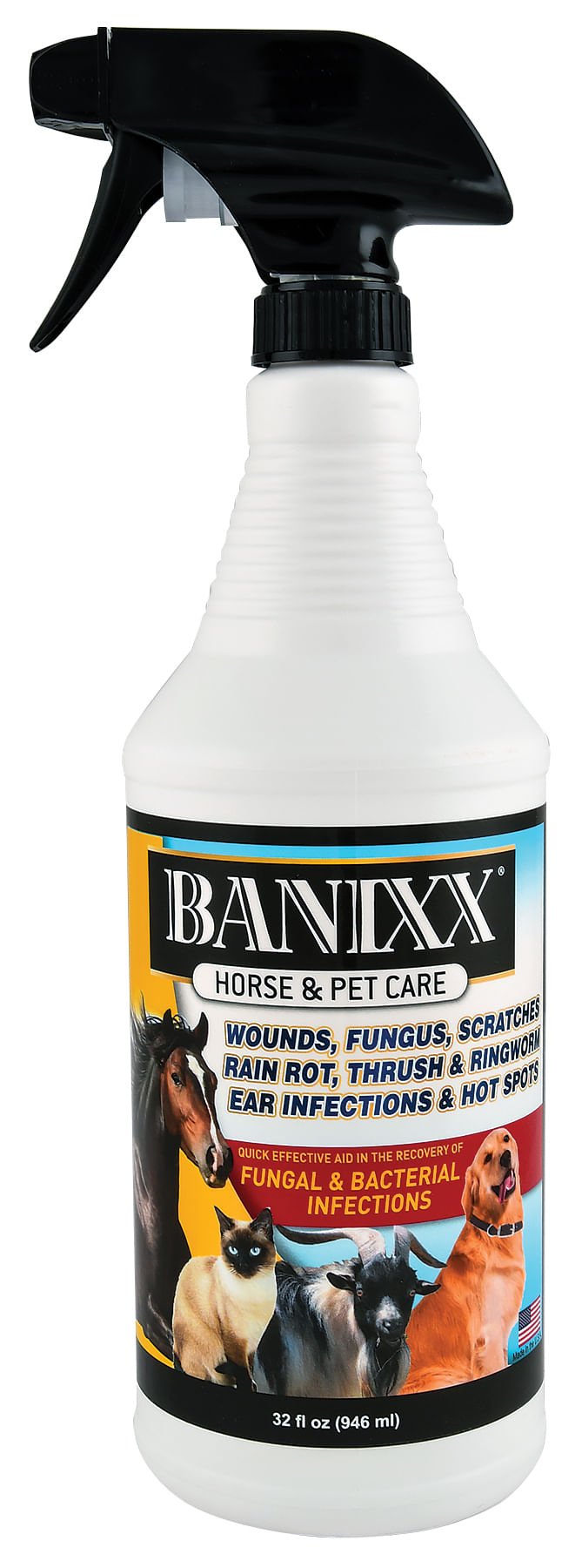 Banixx Horse & Pet Care Antibacterial & Antifungal Spray - SHEB2 - 32 oz - 3