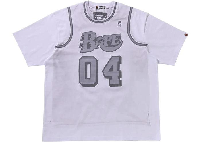 BAPE Fake Print Relaxed Fit Tee White