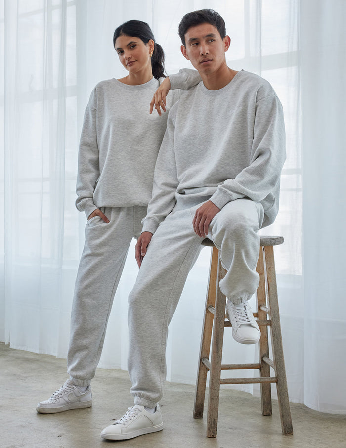 Basics Cloud Grey Unisex Crewneck Elevated Faith