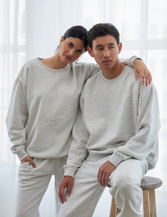 Basics Cloud Grey Unisex Crewneck Elevated Faith