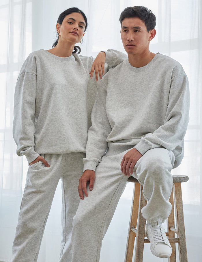 Basics Cloud Grey Unisex Crewneck Elevated Faith