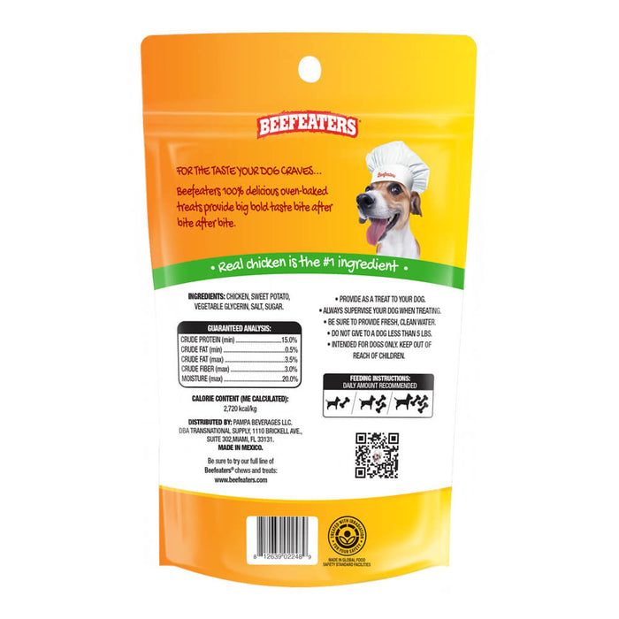 Beefeaters Sweet Potato Wrapped with Chicken | No Corn, Wheat, Soy, Gluten, Low Fat | Chewy Whole Muscle Jerky | Dog Training Treats Reward or Snack - 031BE-02248-12 - 2 oz, Case of 12 - 2