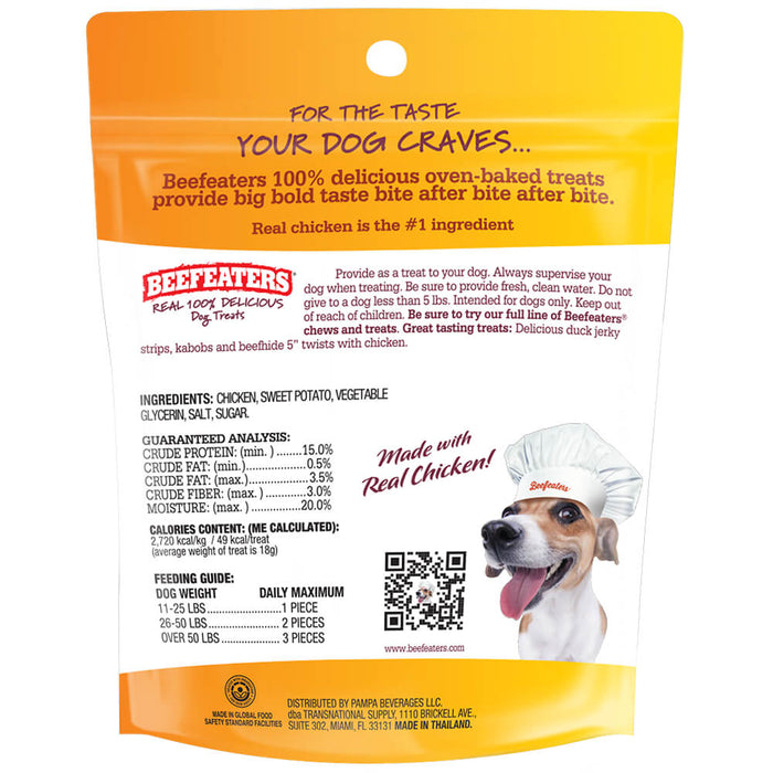 Beefeaters Sweet Potato Wrapped with Chicken | No Corn, Wheat, Soy, Gluten, Low Fat | Chewy Whole Muscle Jerky | Dog Training Treats Reward or Snack - 031BE-02394 - 40oz - 6
