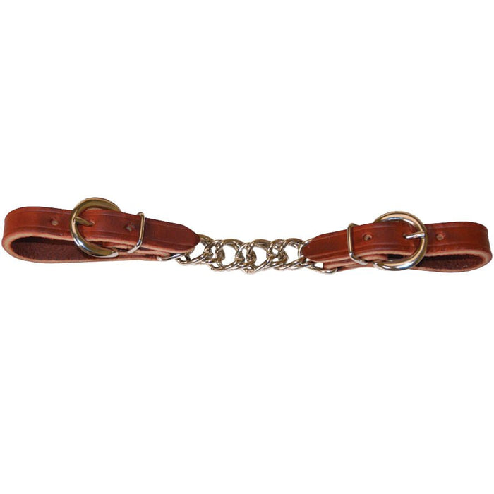 Berlin Custom Leather Flat Link Single Curb Chain - BCLF5 - Latigo - 2