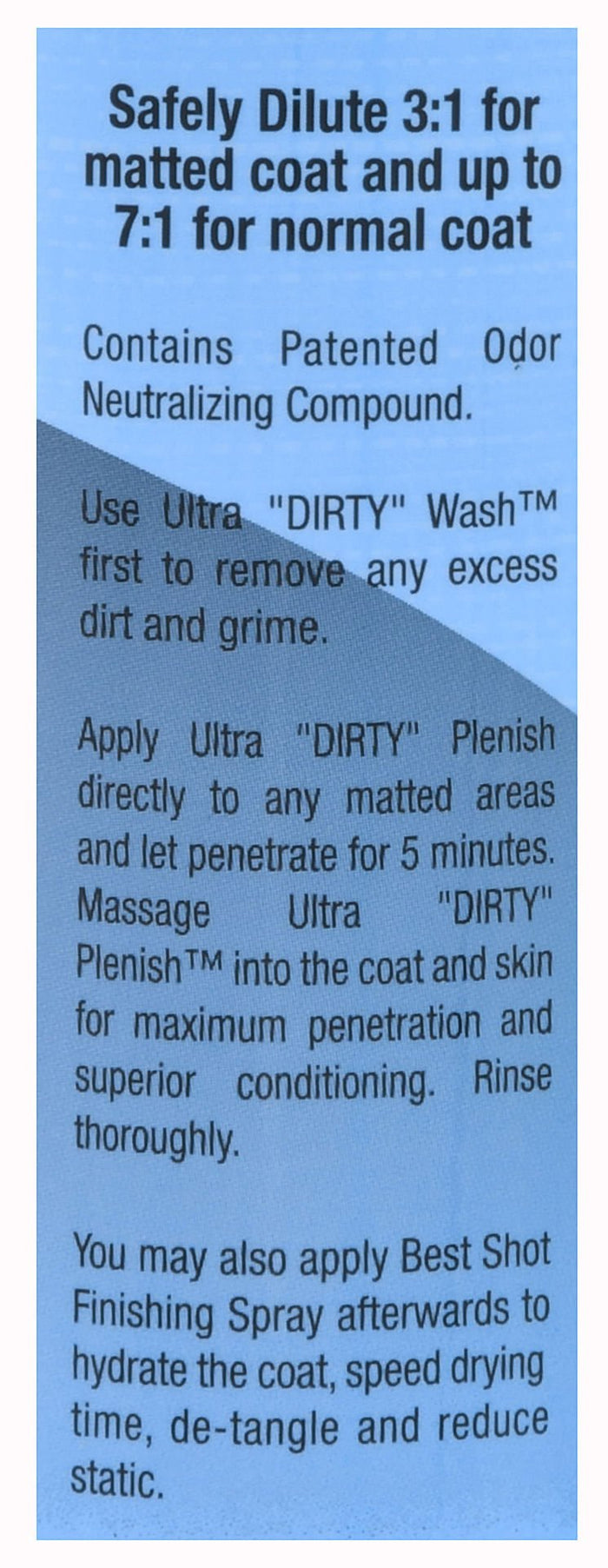 Best Shot Ultra Dirty Plenish Conditioner for Dogs & Cats - BSPAM - 16 oz - 5