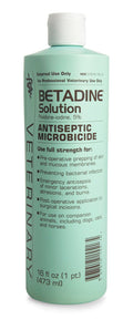 Betadine Antiseptic Solution (Povidone Iodine) Topical Wound Disinfectant for Dogs, Cats & Horses - P7B1 - 16 oz - 1